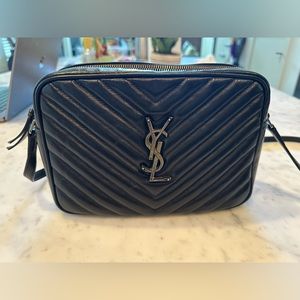 YSL Lou Camera Crossbody Bag - Black & Silver